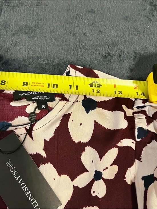 New Wednesdays Girl Bold Bloom Floral Pleated Tie Sleeve Festival Mini Dress S - Picture 15 of 17